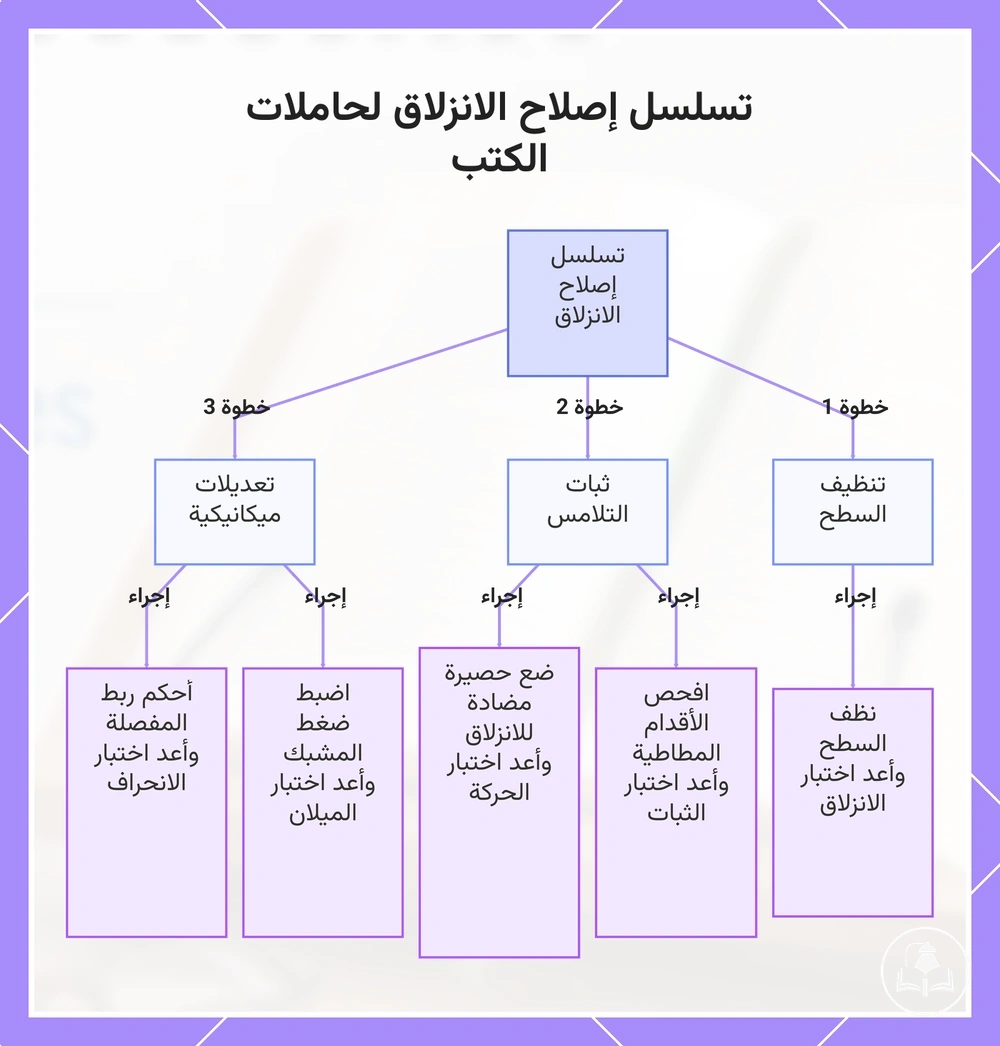تسلسل إصلاح الانزلاق لحاملات الكتب