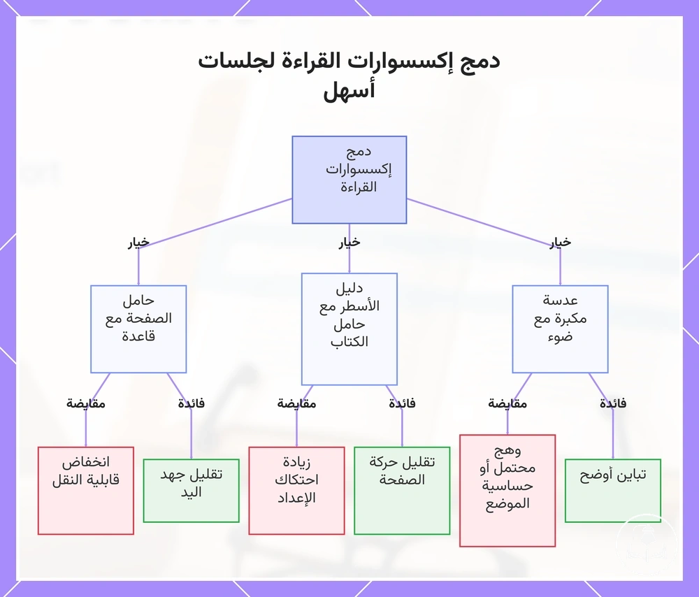 دمج إكسسوارات القراءة لجلسات أسهل