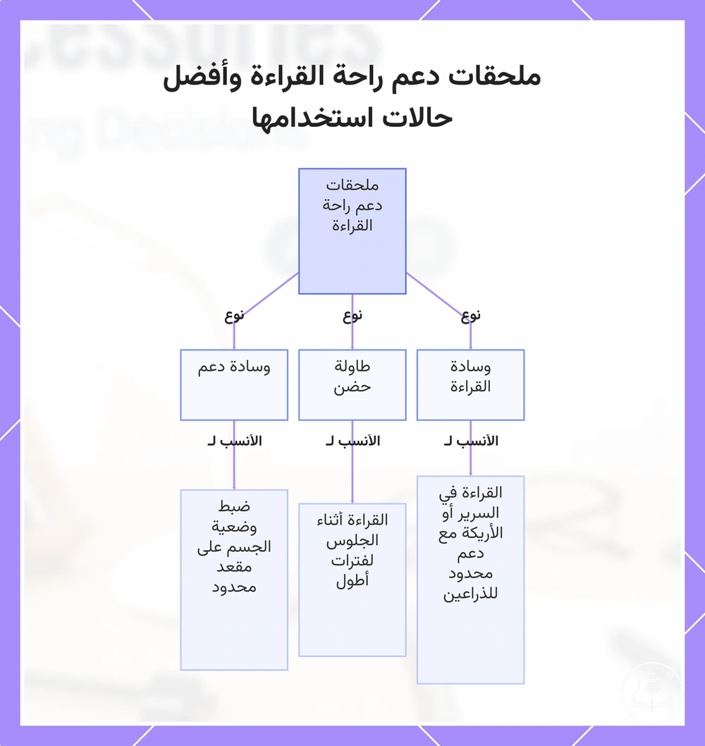 ملحقات دعم راحة القراءة وأفضل حالات استخدامها