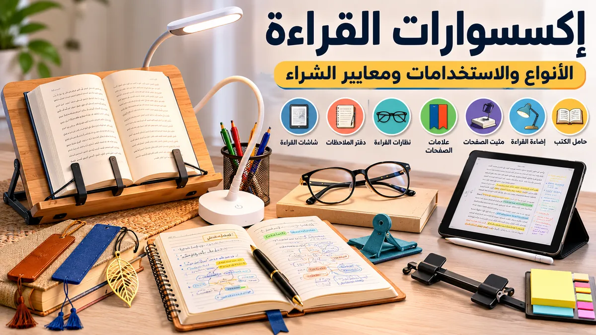 ترتيب منظم لإكسسوارات القراءة الشائعة لاختيار طرق قراءة مختلفة ومقارنتها