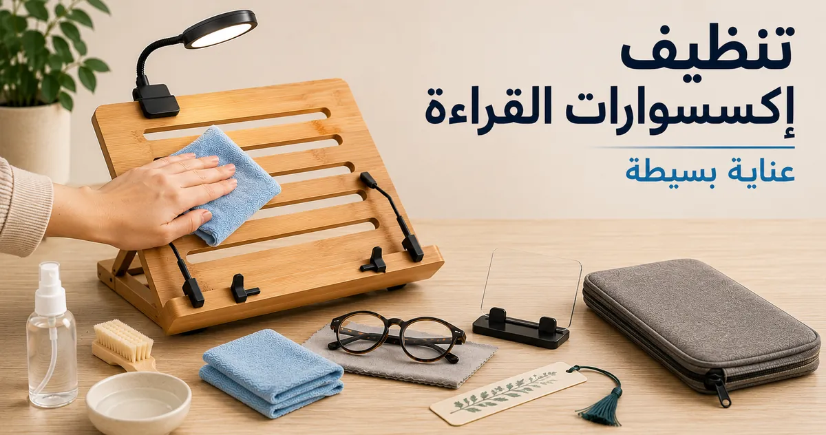 إكسسوارات قراءة يتم تنظيفها والعناية بها بقطعة قماش ناعمة وأدوات بسيطة
