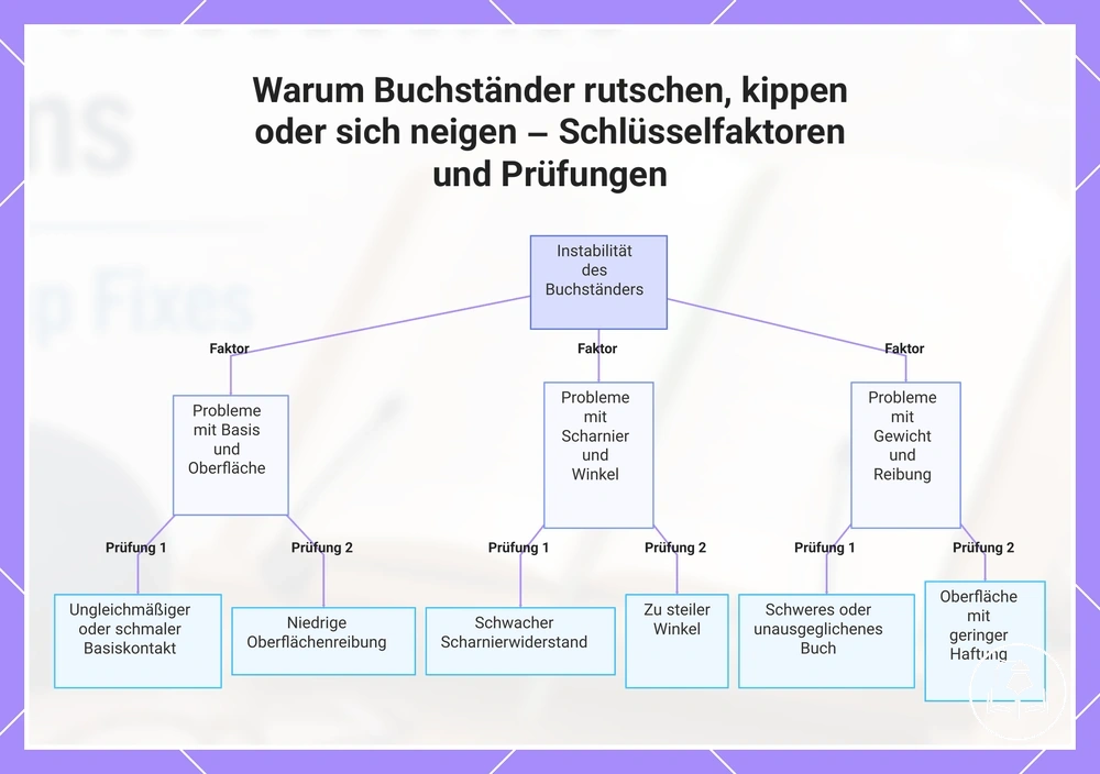 Warum Buchständer rutschen, kippen oder sich neigen – Schlüsselfaktoren und Prüfungen