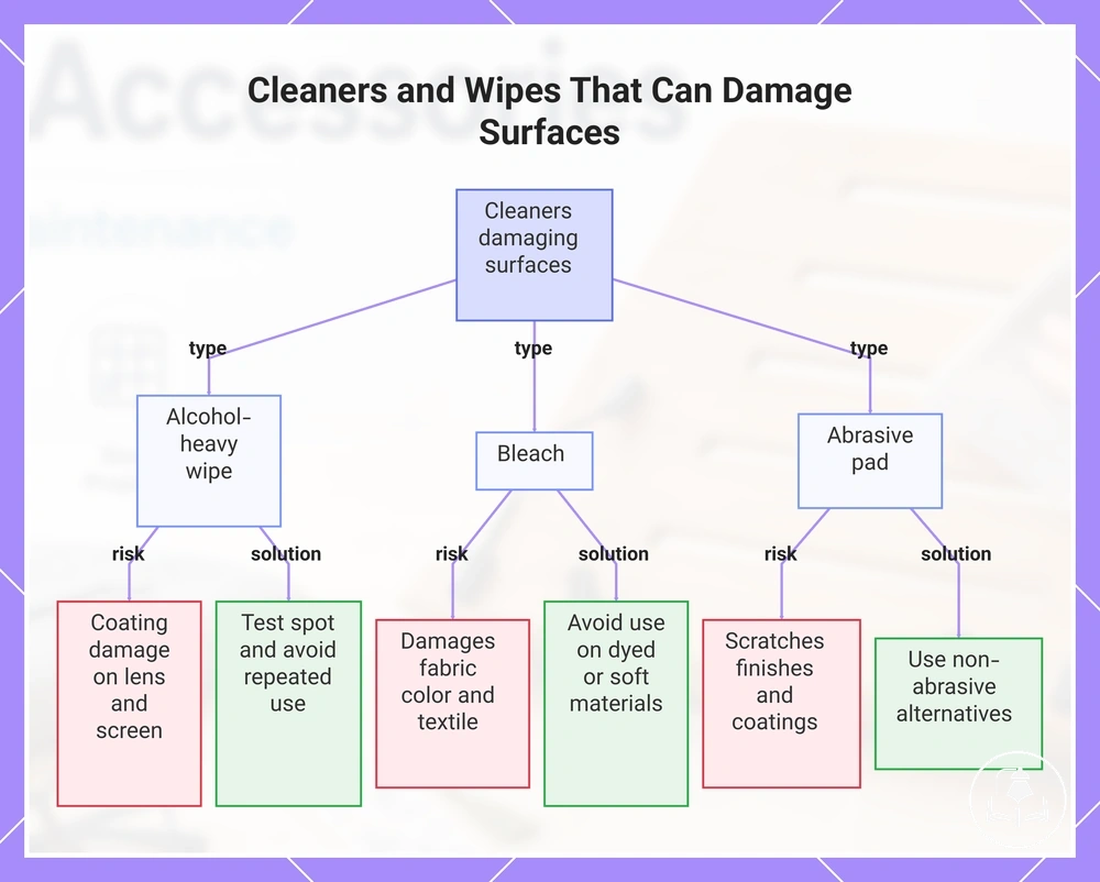 Cleaners and Wipes That Can Damage Surfaces