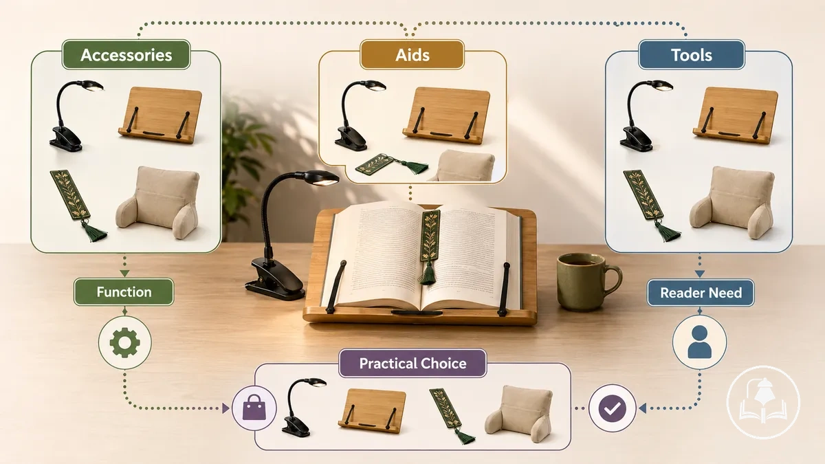Comparación de accesorios de lectura, herramientas de lectura y ayudas para la lectura según la función, las necesidades del lector y el uso práctico