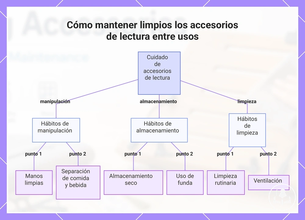 Cómo mantener limpios los accesorios de lectura entre usos