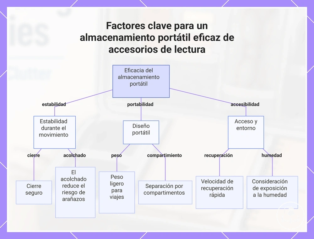 Factores clave para un almacenamiento portátil eficaz de accesorios de lectura