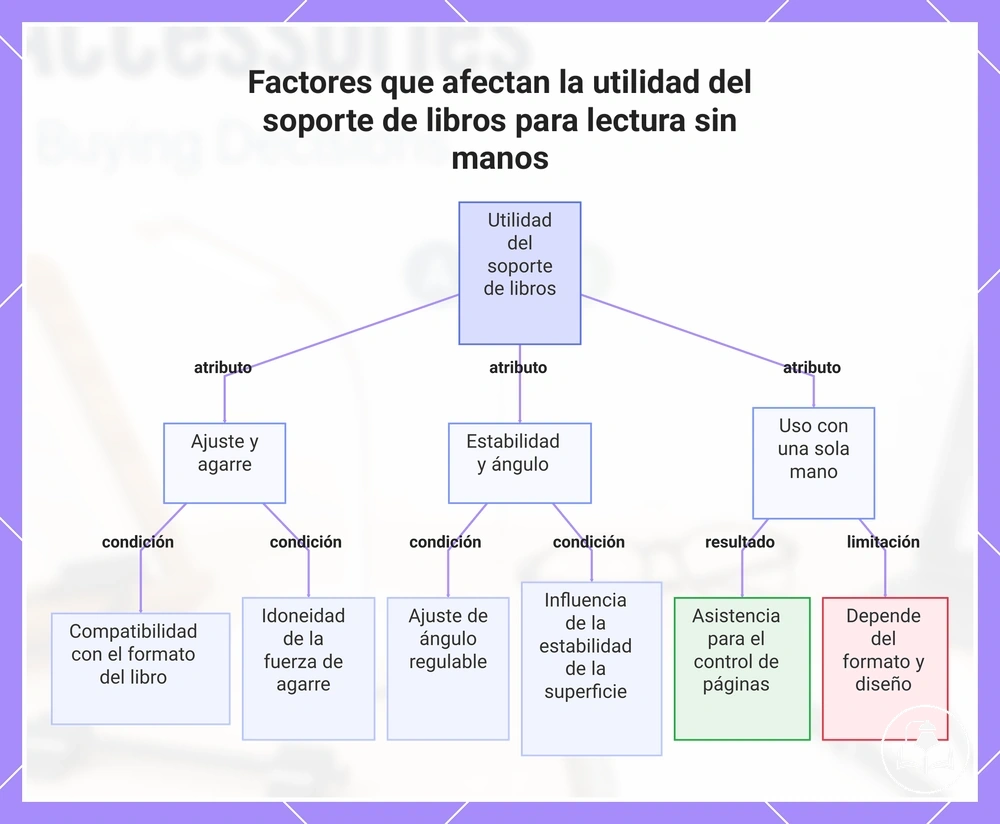 Factores que afectan la utilidad del soporte de libros para lectura sin manos