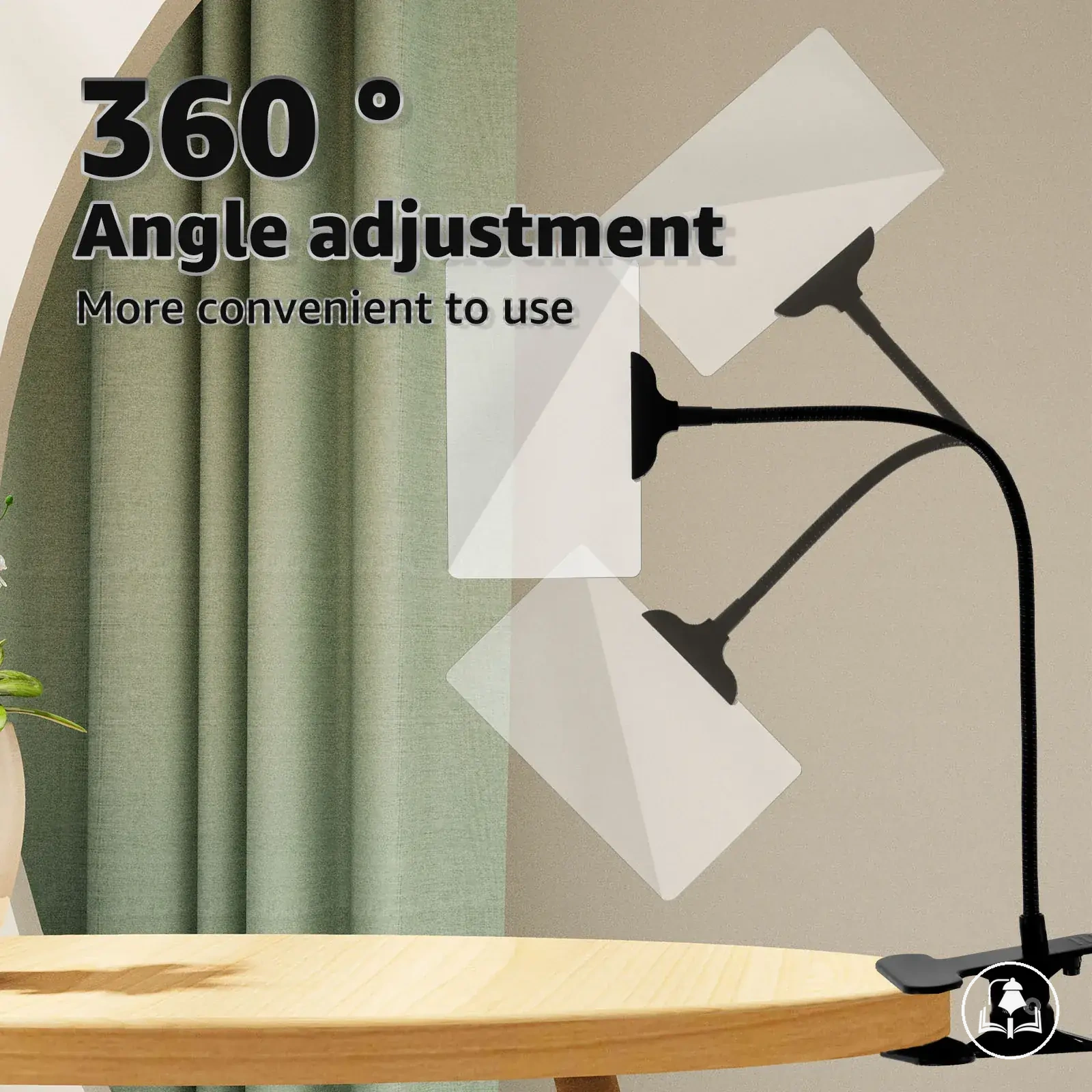 Loupe à clip mains libres pour lire une page entière de livre
