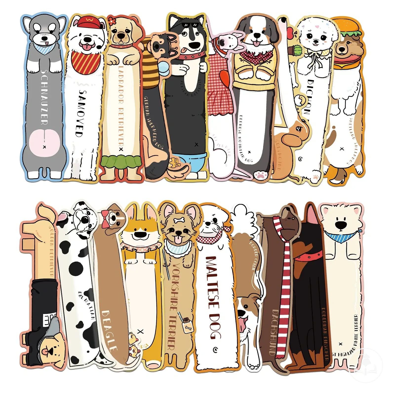 Lot de marque-pages sur le thème du chien lecteur pour marquer les pages de livres