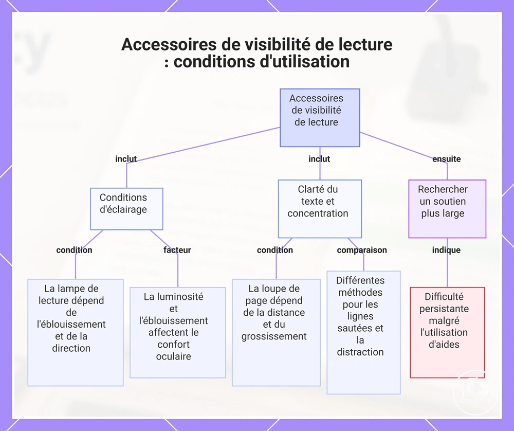 Accessoires de visibilité de lecture : conditions d'utilisation