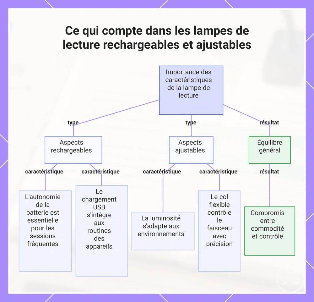 Ce qui compte dans les lampes de lecture rechargeables et ajustables