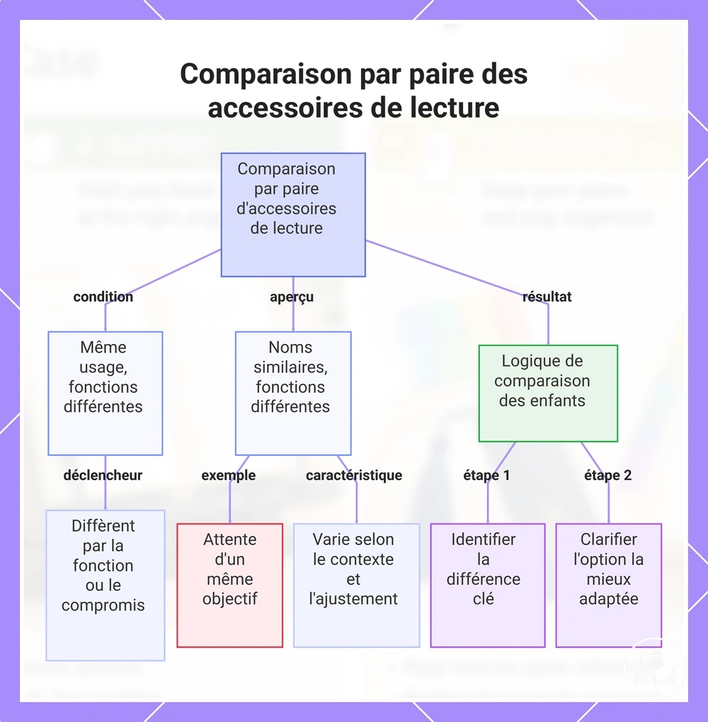 Comparaison par paire des accessoires de lecture