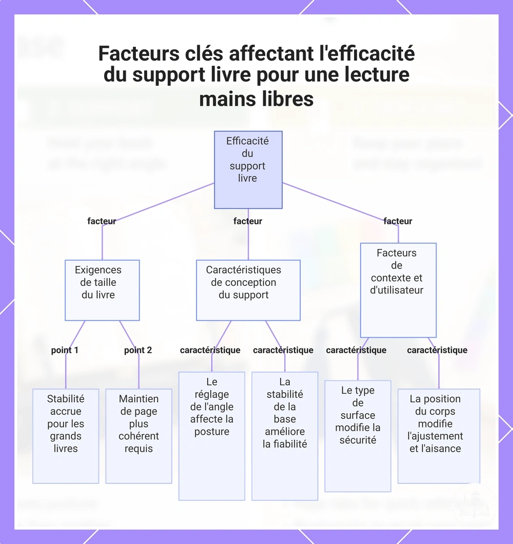 Facteurs clés affectant l'efficacité du support livre pour une lecture mains libres