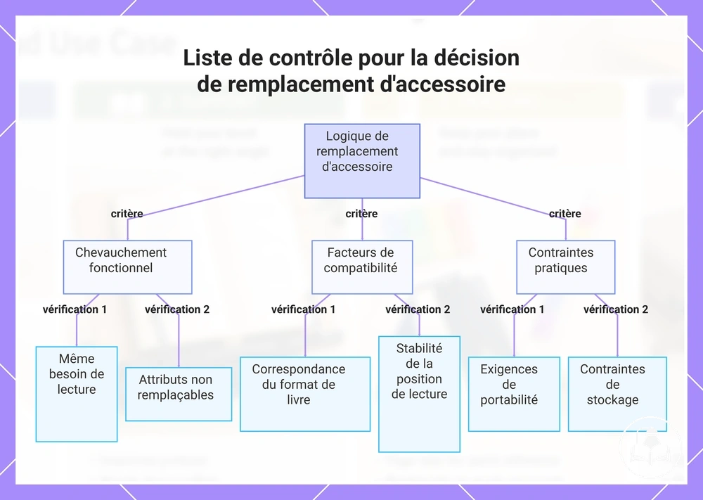Liste de contrôle pour la décision de remplacement d'accessoire