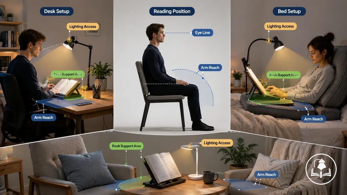 Options de position et de surface de lecture pour placer les accessoires de lecture à la maison