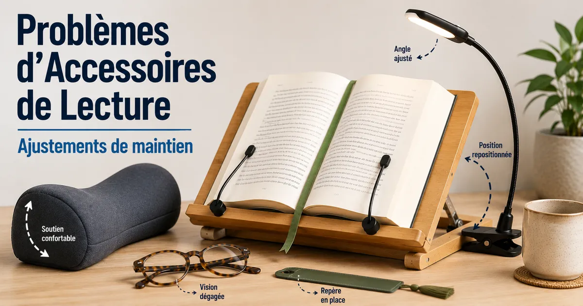 Accessoires de lecture ajustés pour corriger des problèmes courants de maintien, de confort et d’installation