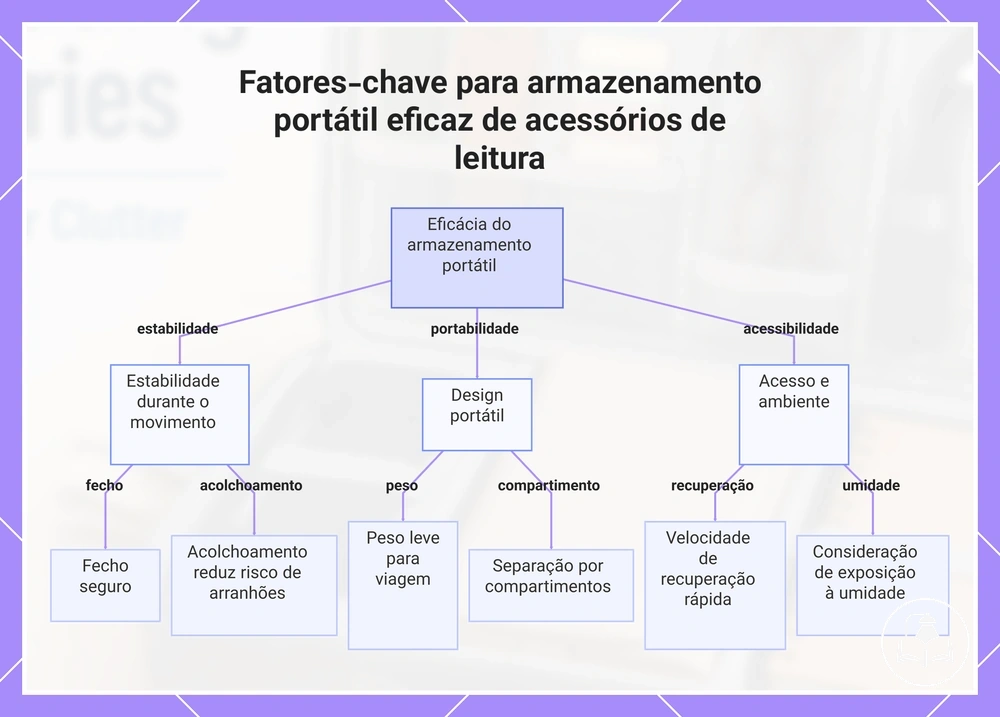 Fatores-chave para armazenamento portátil eficaz de acessórios de leitura