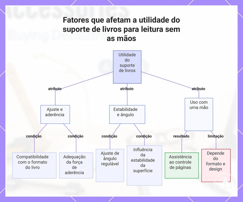 Fatores que afetam a utilidade do suporte de livros para leitura sem as mãos