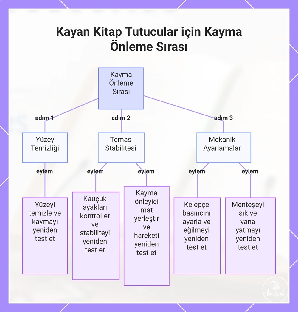 Kayan Kitap Tutucular için Kayma Önleme Sırası