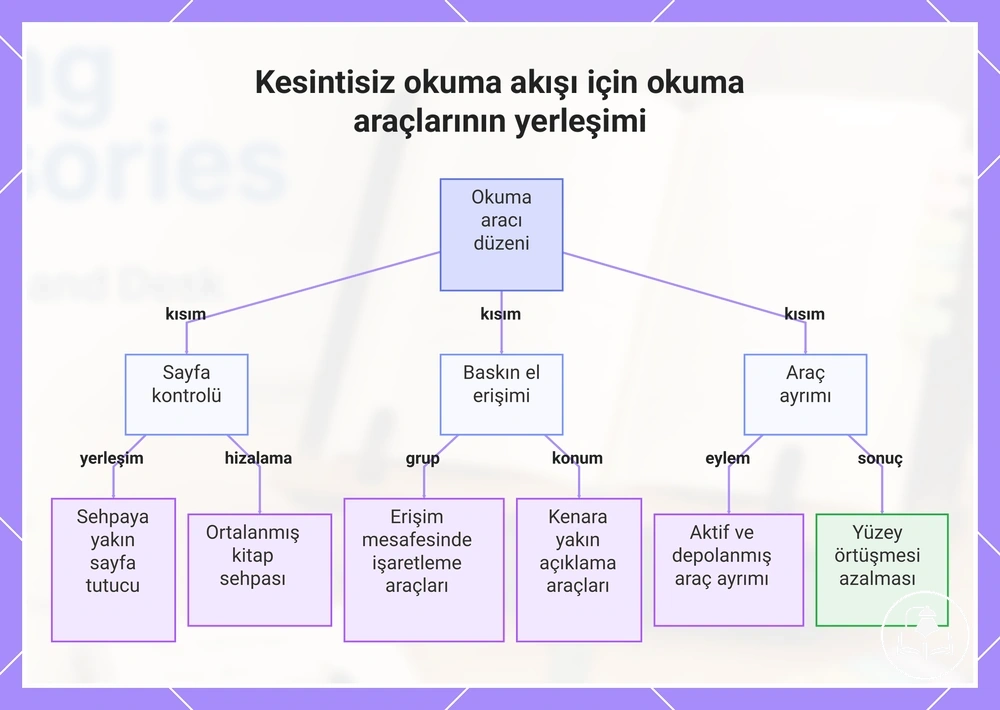 Kesintisiz okuma akışı için okuma araçlarının yerleşimi