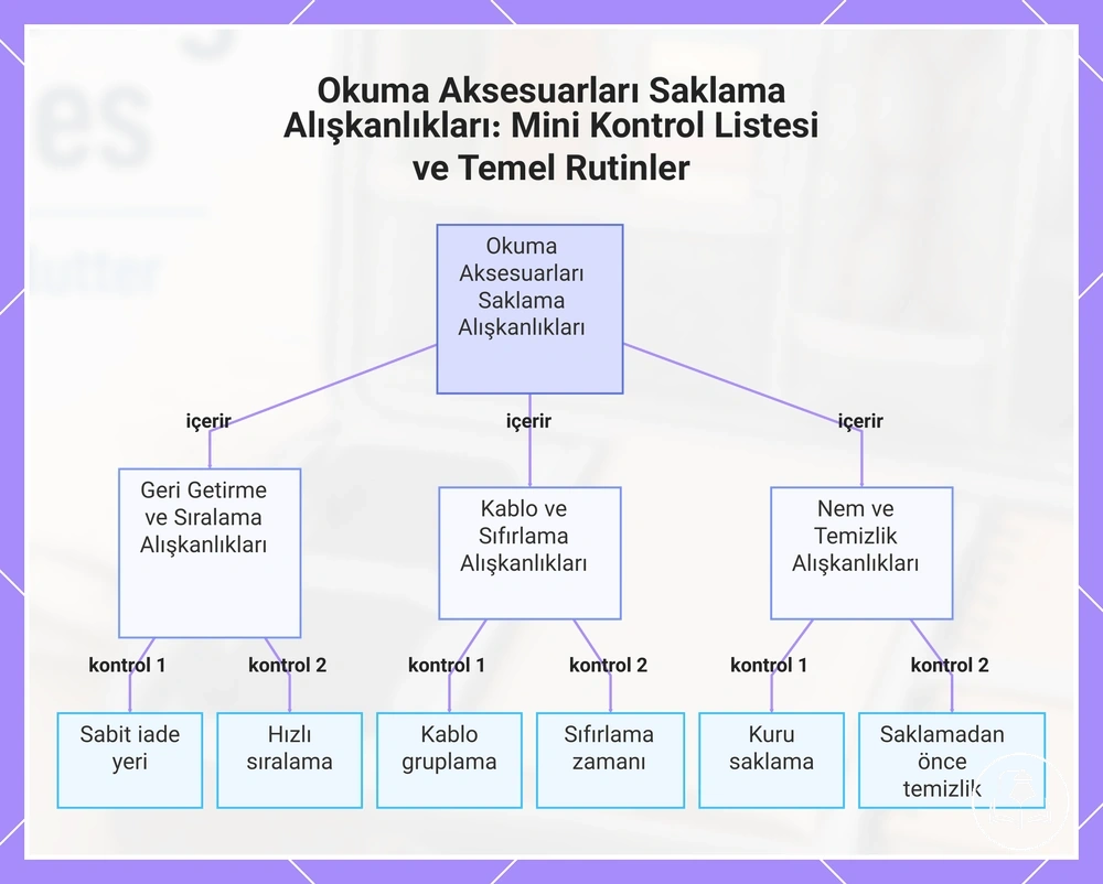Okuma Aksesuarları Saklama Alışkanlıkları: Mini Kontrol Listesi ve Temel Rutinler