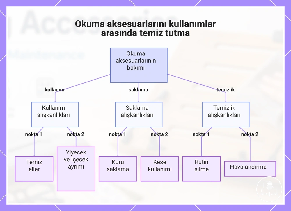 Okuma aksesuarlarını kullanımlar arasında temiz tutma