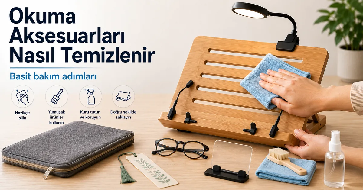 Yumuşak bez ve basit bakım araçlarıyla temizlenen okuma aksesuarları